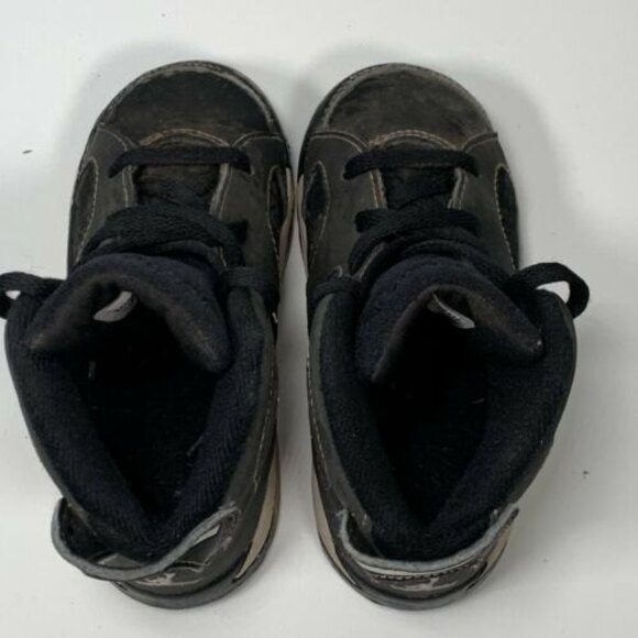 Nike Air Jordan 6 2009 Retro Baby Toddler 7 C Black 384667-002 - Picture 10 of 11